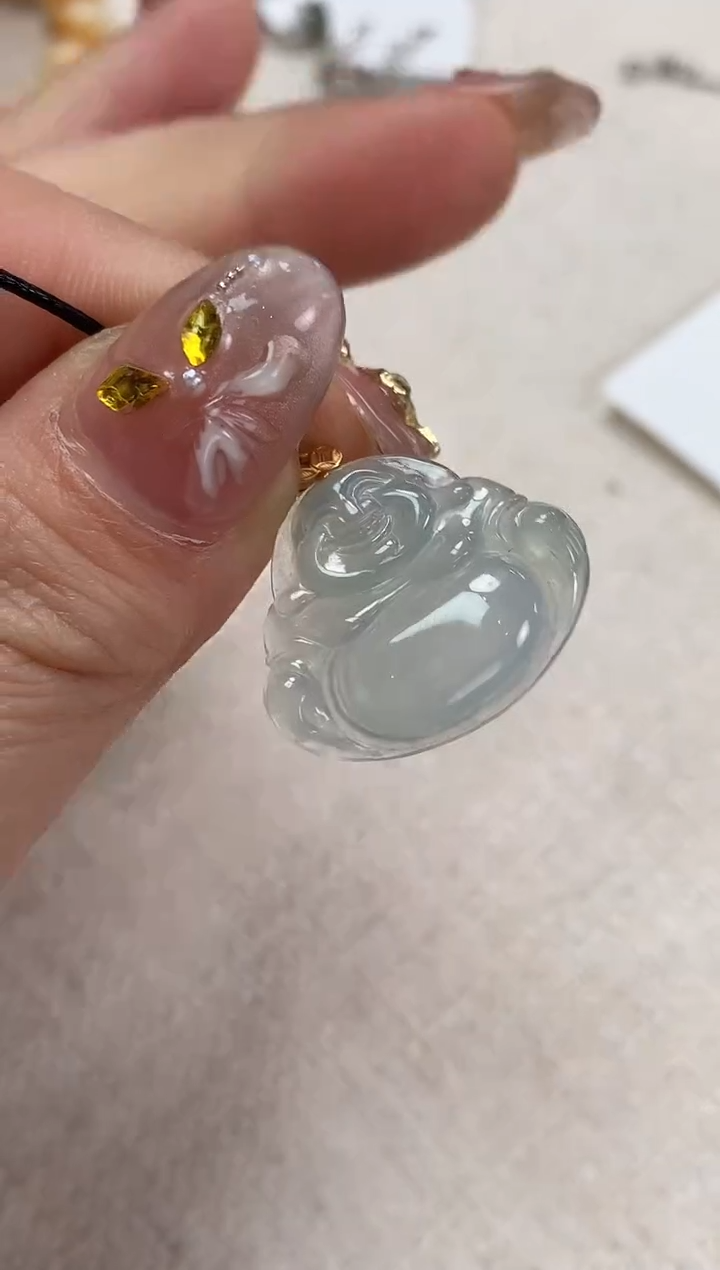 【闪购商品】翡翠吊坠(不含链)18K金镶嵌佛公