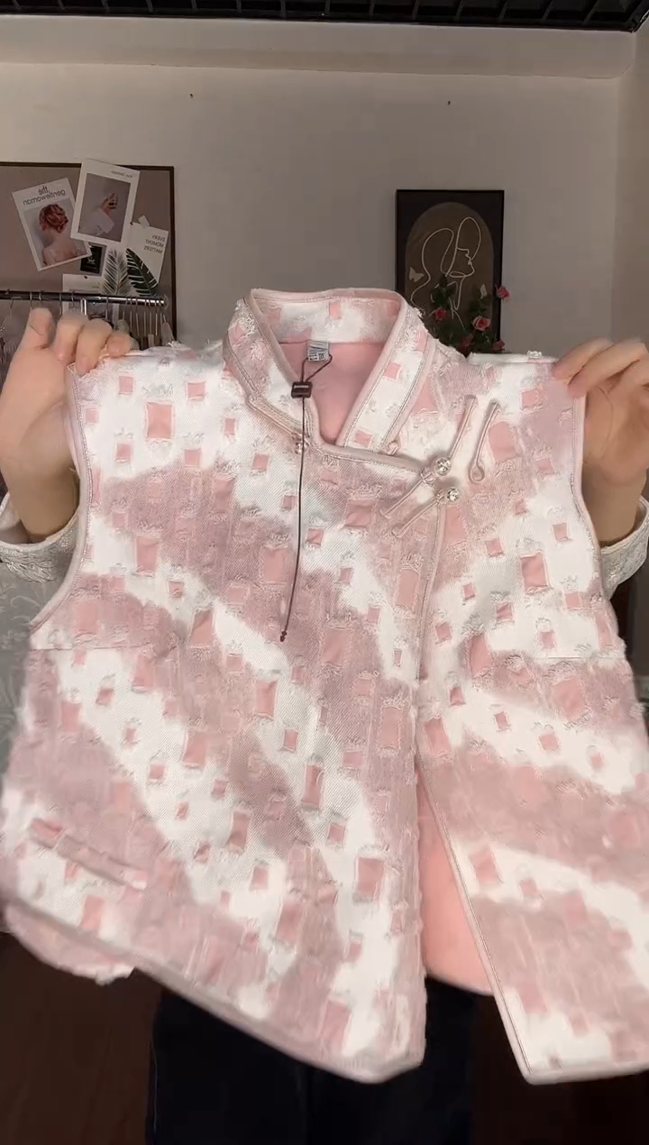 粉色m        牛仔马甲
