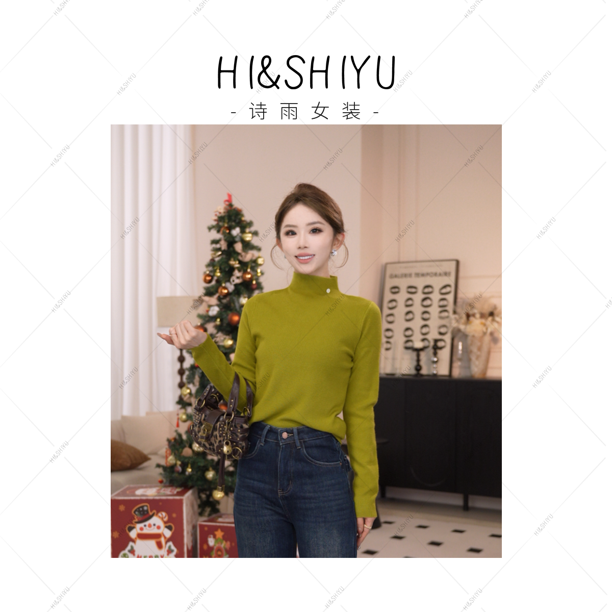 HISHIYU【舒适密码】袖冬季春季保暖针织毛针织衫秋冬上衣套头百搭