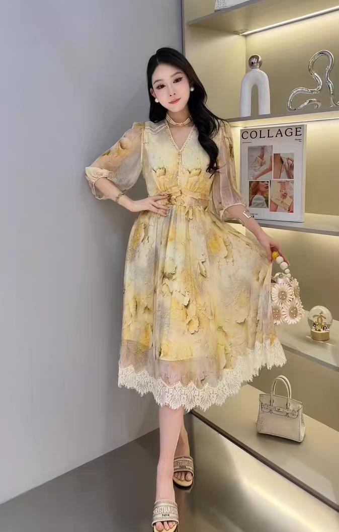 6156芭莎家桑蚕丝连衣裙