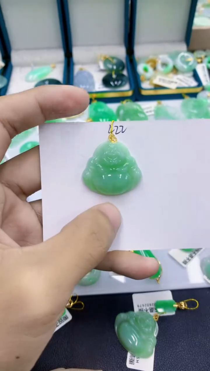 颈饰18K金镶嵌翡翠倚**语1111111111