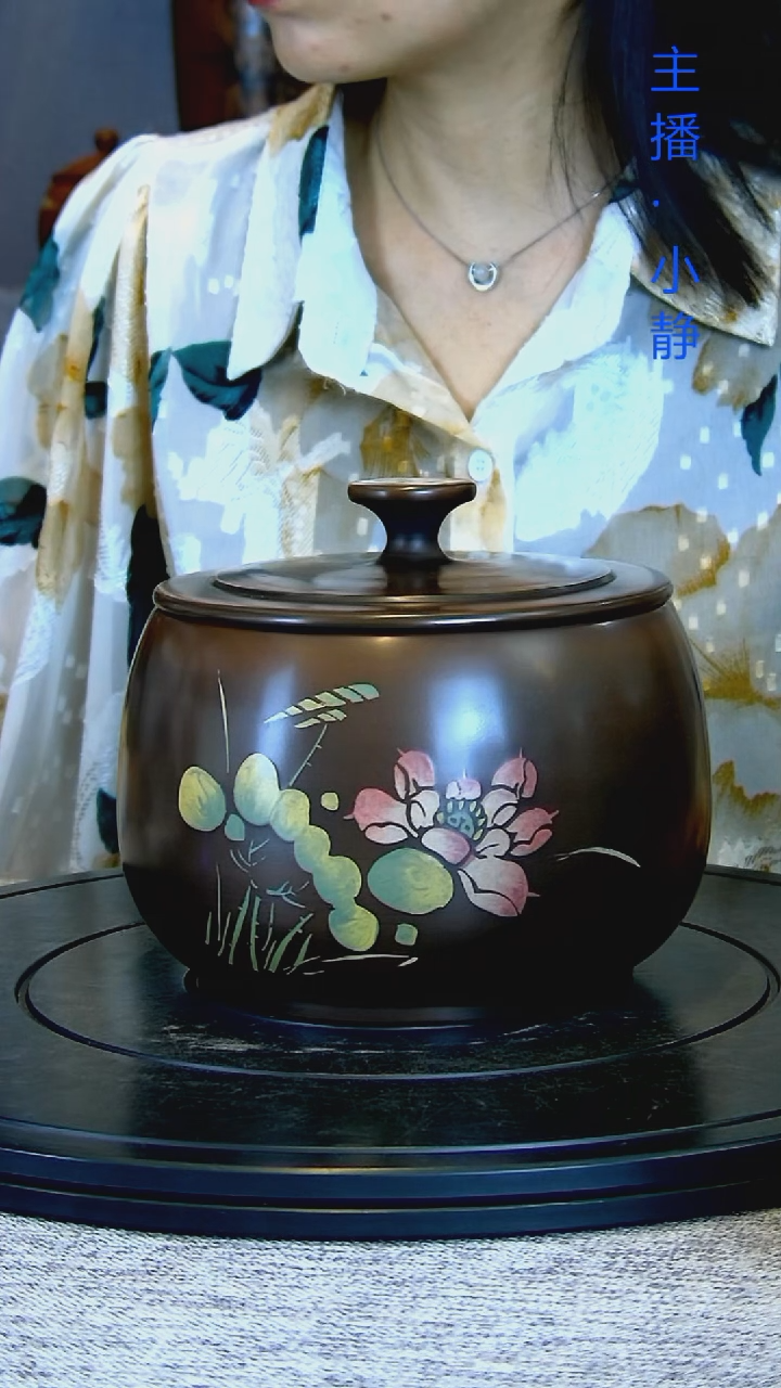 建水全手工紫陶茶罐精磨130
