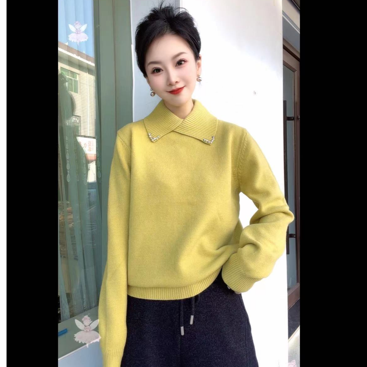 软糯翻领毛衣----