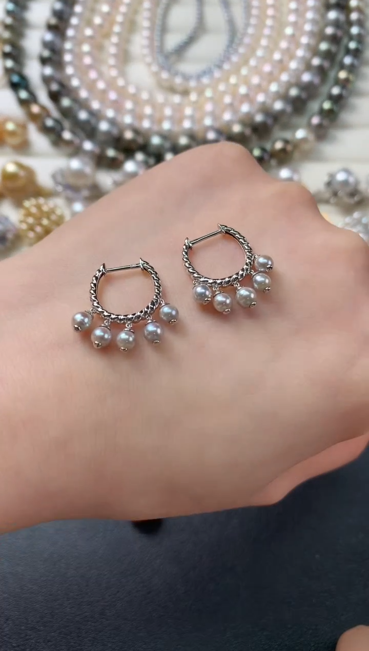 18K金镶嵌海水珍珠耳饰D138|2980