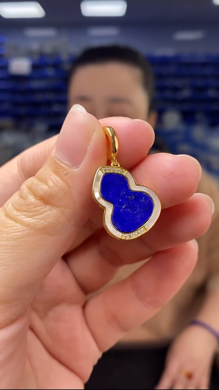 银S925镶嵌青金石吊坠(不含链)DZ6685