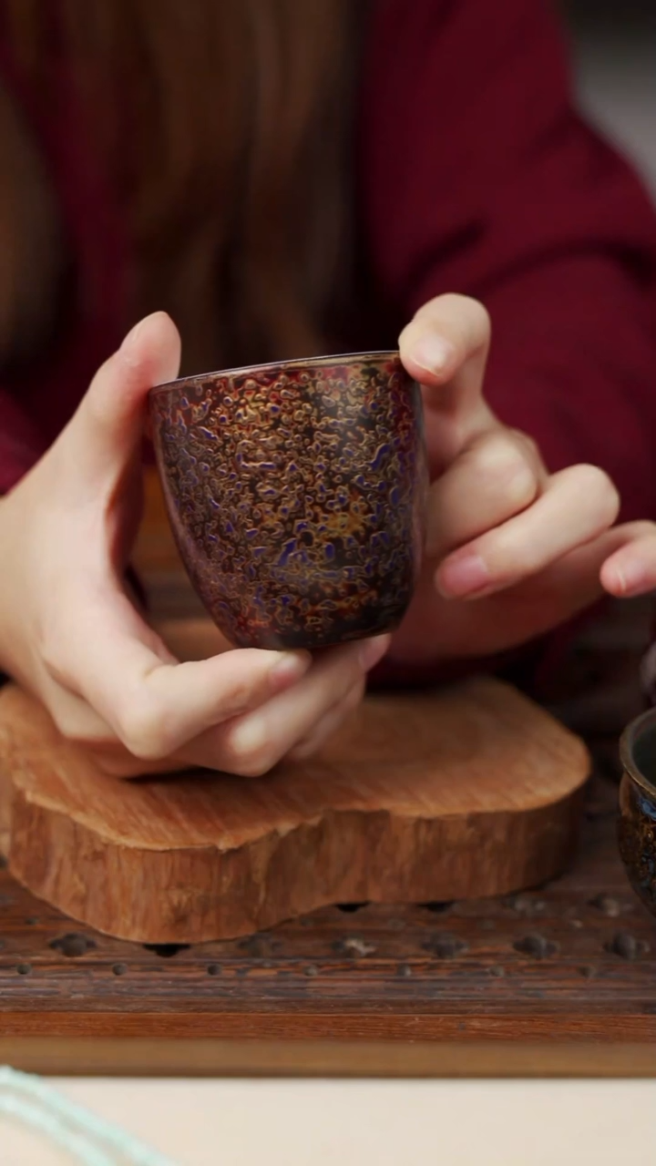 漆器彩金分享主人杯 紫金