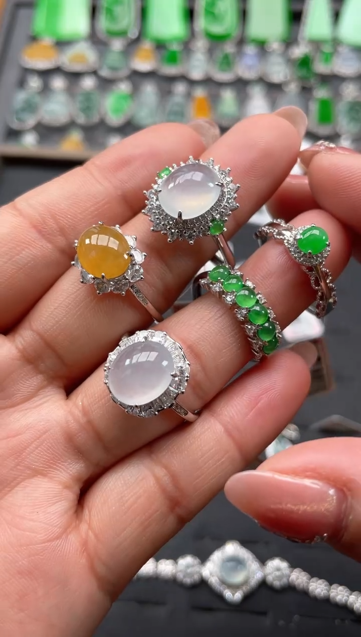 【闪购商品】翡翠戒指银S925镶嵌合集