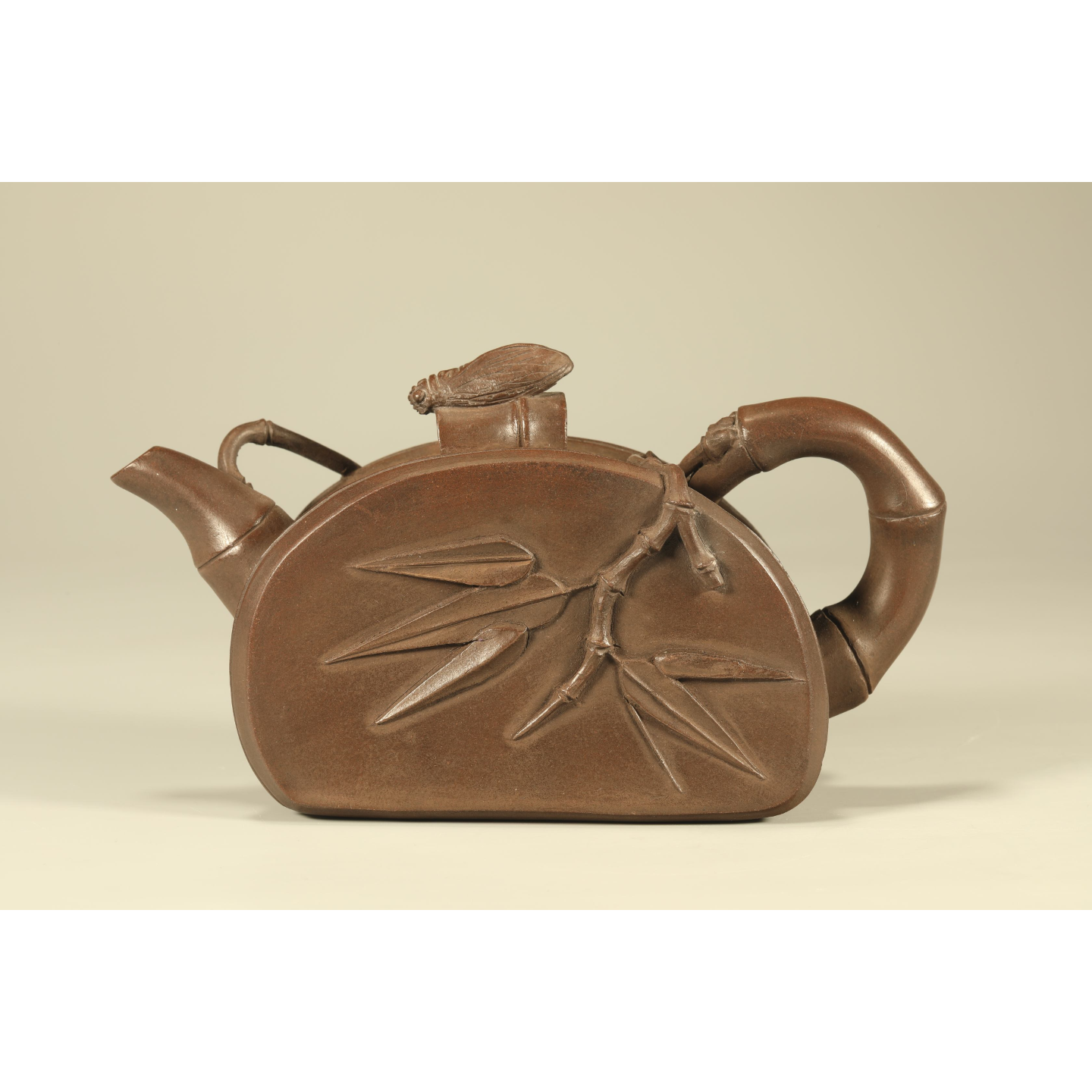 文华开物第243期拍品 1 清 紫砂竹节扁壶