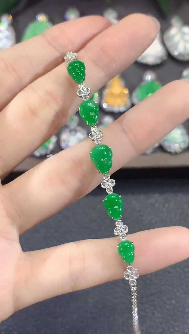 18K金镶嵌手链翡翠D25翡翠