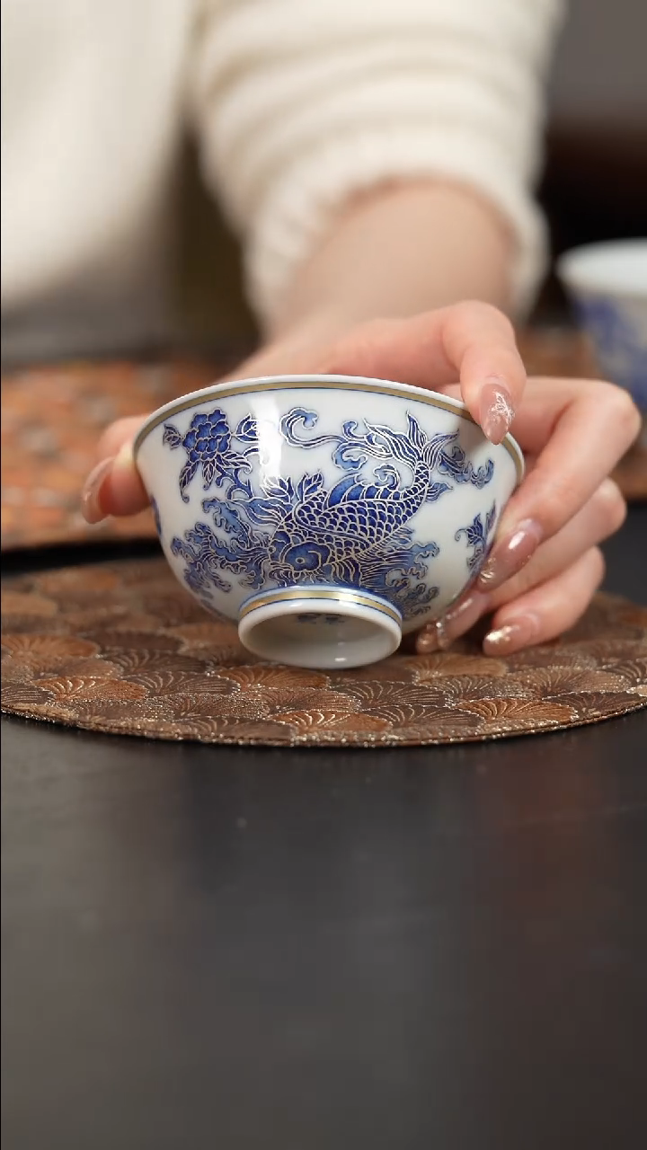 【闪购商品】杯四景堂青花描银