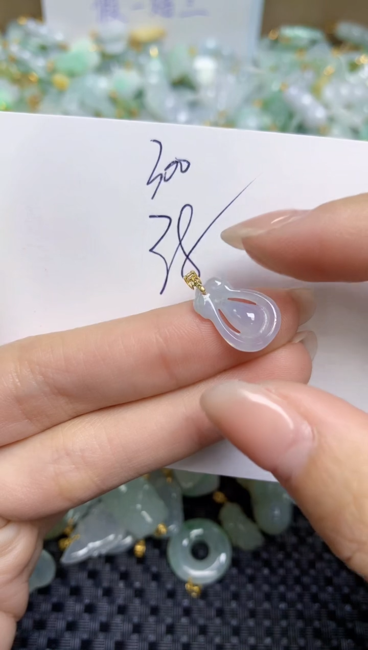 【闪购商品】翡翠颈饰18K金镶嵌天然缅甸A货翡翠