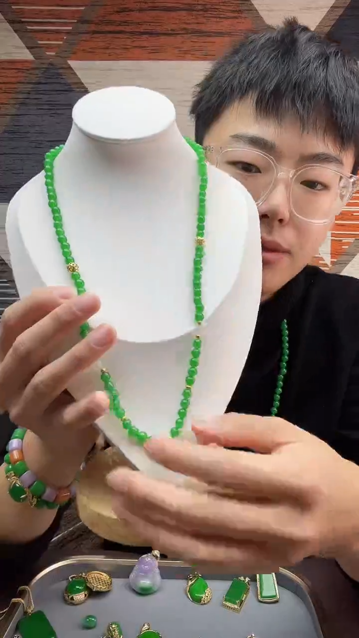 【闪购商品】翡翠项链14K金镶嵌020翡翠万能链子