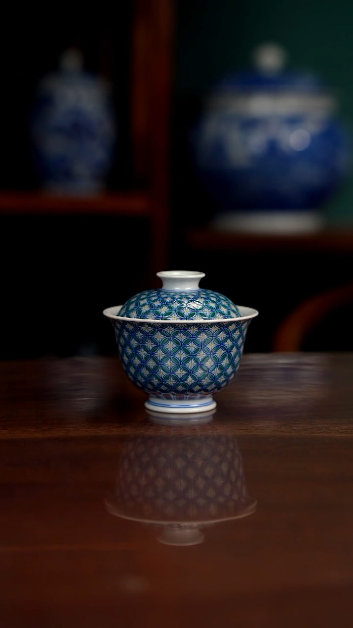 空山明月 新斗彩 铜钱纹