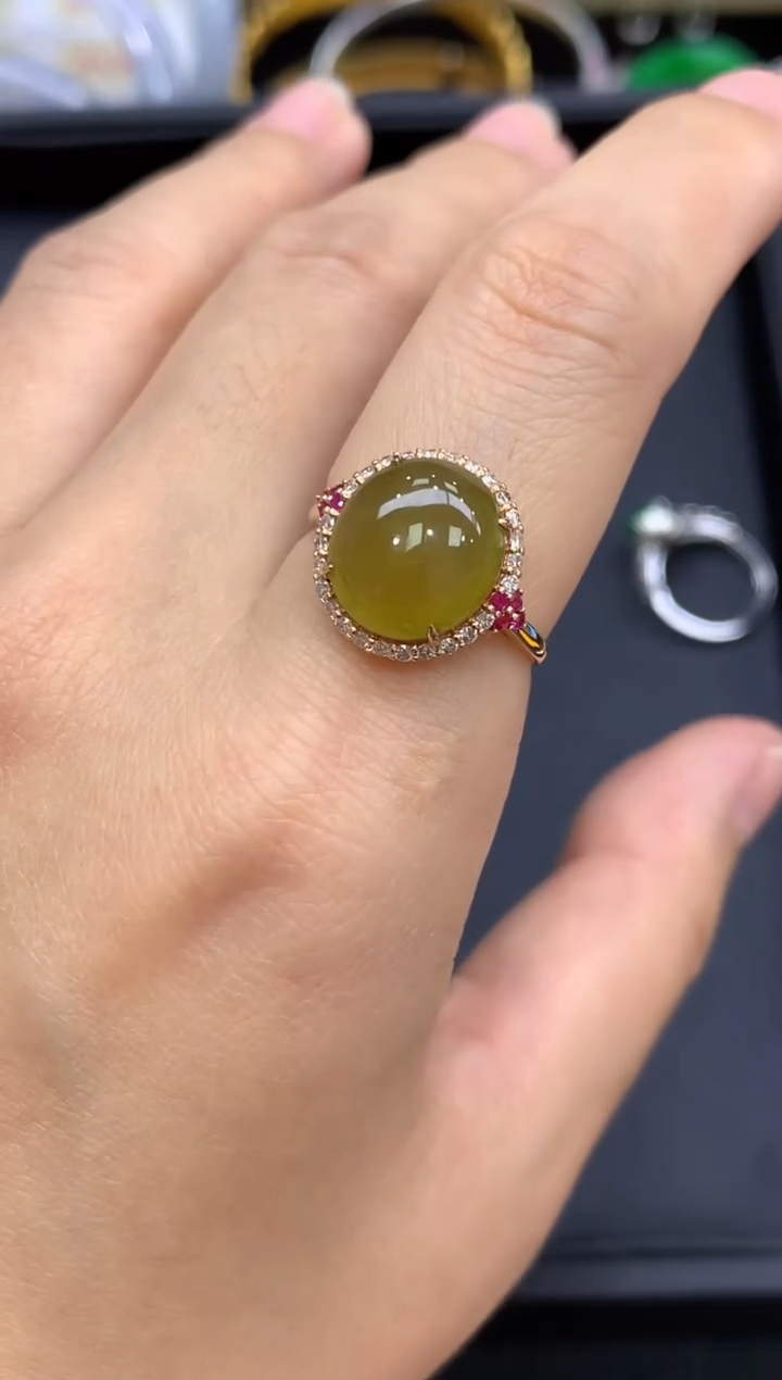 18K金镶嵌戒指翡翠483-中国好珍宝