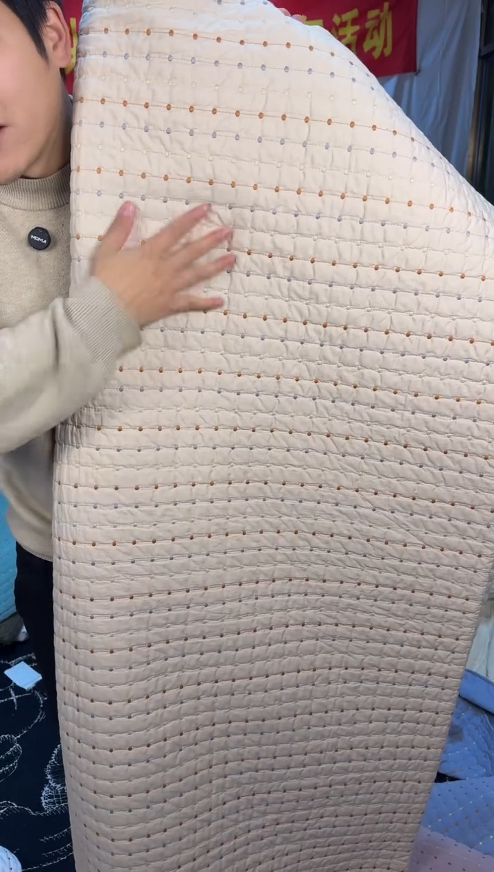 棉纯棉米粒秀卡其230*250单床盖