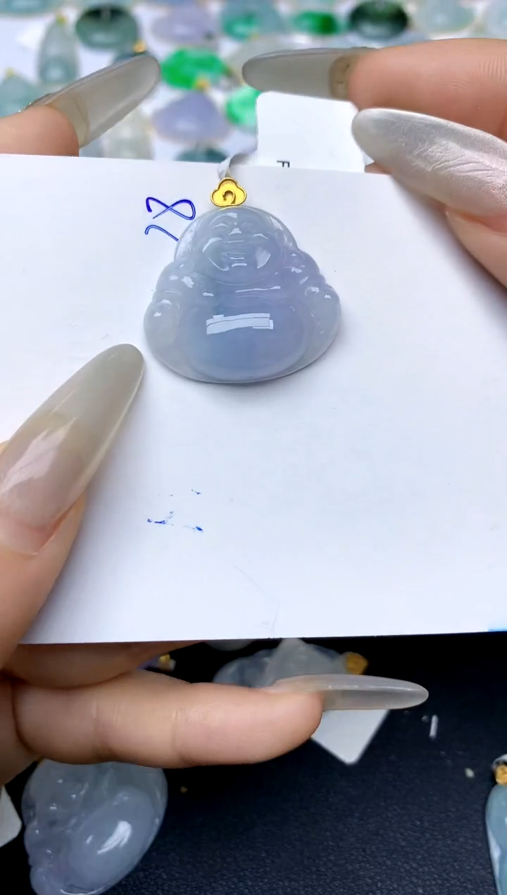 【闪购商品】翡翠颈饰18K金镶嵌38天然A货翡翠