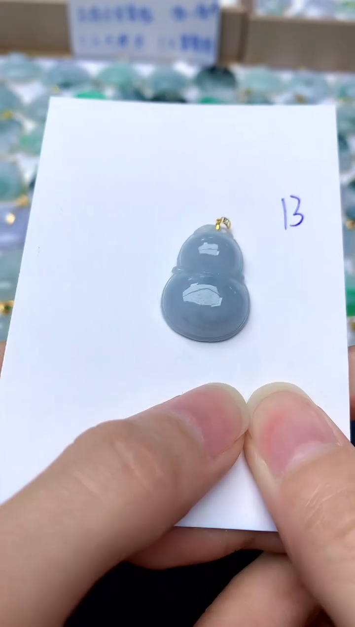 【闪购商品】翡翠颈饰18K金镶嵌13天然A货翡翠