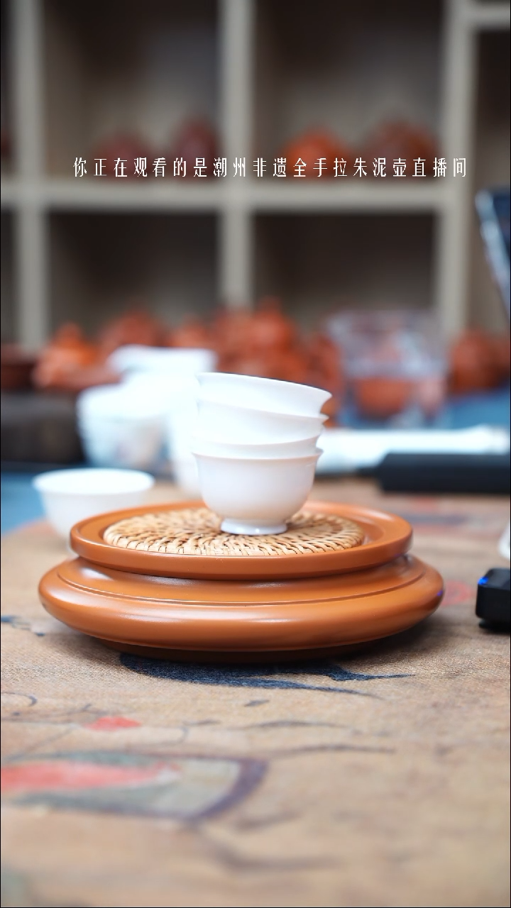 【闪购商品】紫砂茶壶高骨瓷手工高脚杯35cc四只装