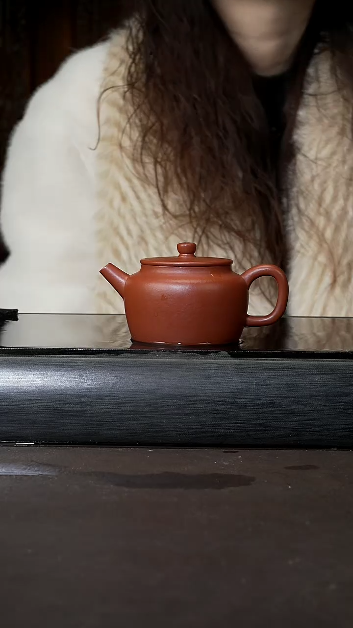 【闪购商品】紫砂茶杯梨皮朱泥 桑扁 130cc 028