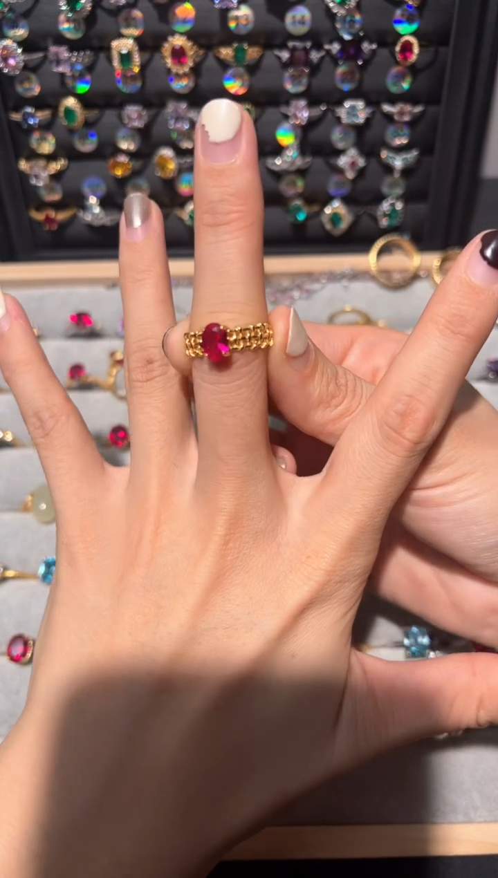 【闪购商品】红宝石戒指银S925镶嵌0000