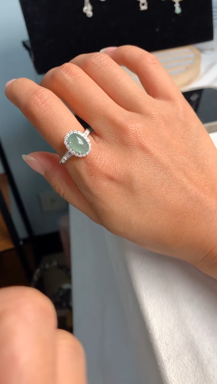 【闪购商品】翡翠戒指银S925镶嵌1号