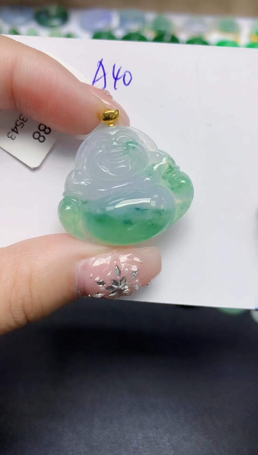 颈饰18K金镶嵌翡翠天然缅甸翡翠A货翡翠百元以上9元证书费自理