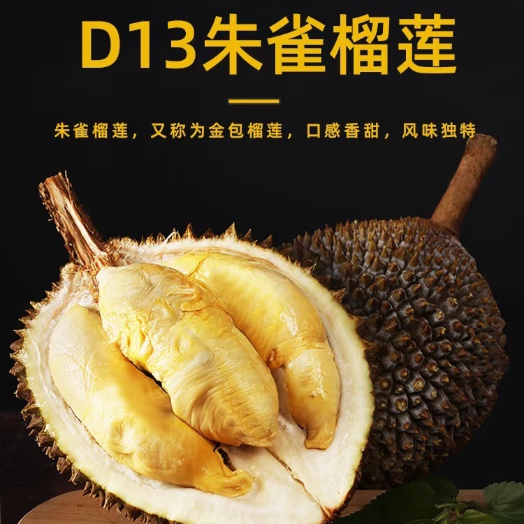 小品种朱雀江海榴莲液氮冷冻带壳顺丰包邮