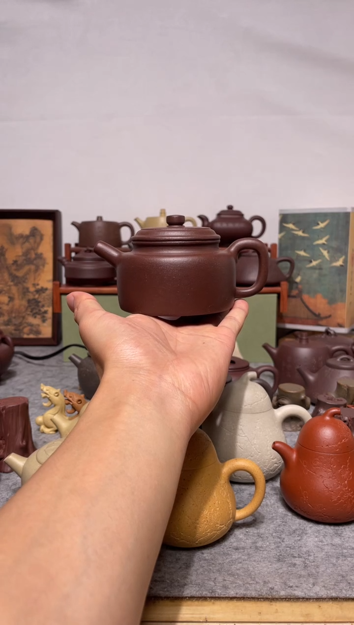 茶杯紫砂羊角山紫泥手工泥大亨德钟