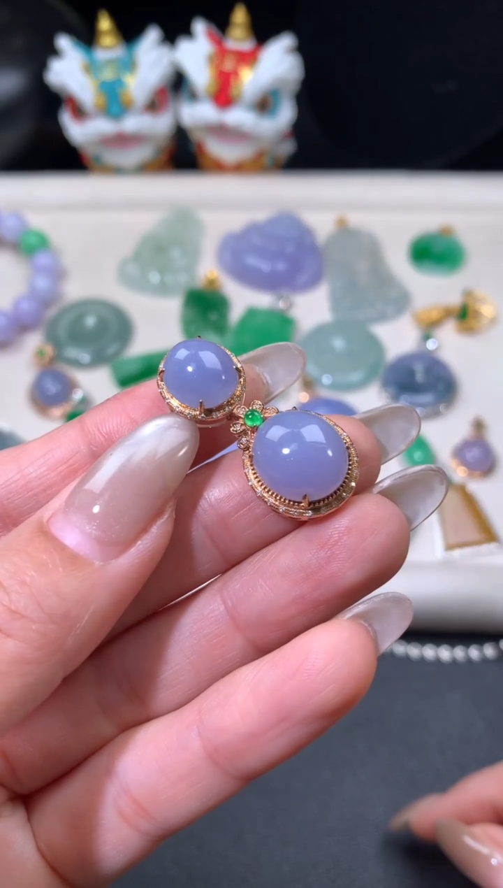 吊坠(不含链)18K金镶嵌翡翠翡翠