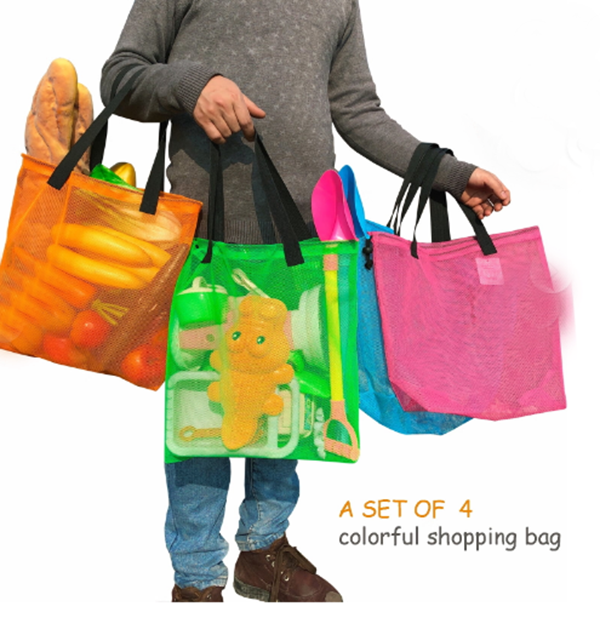  加厚尼龙网单肩超市多功能束口果蔬袋购物袋40*38*10