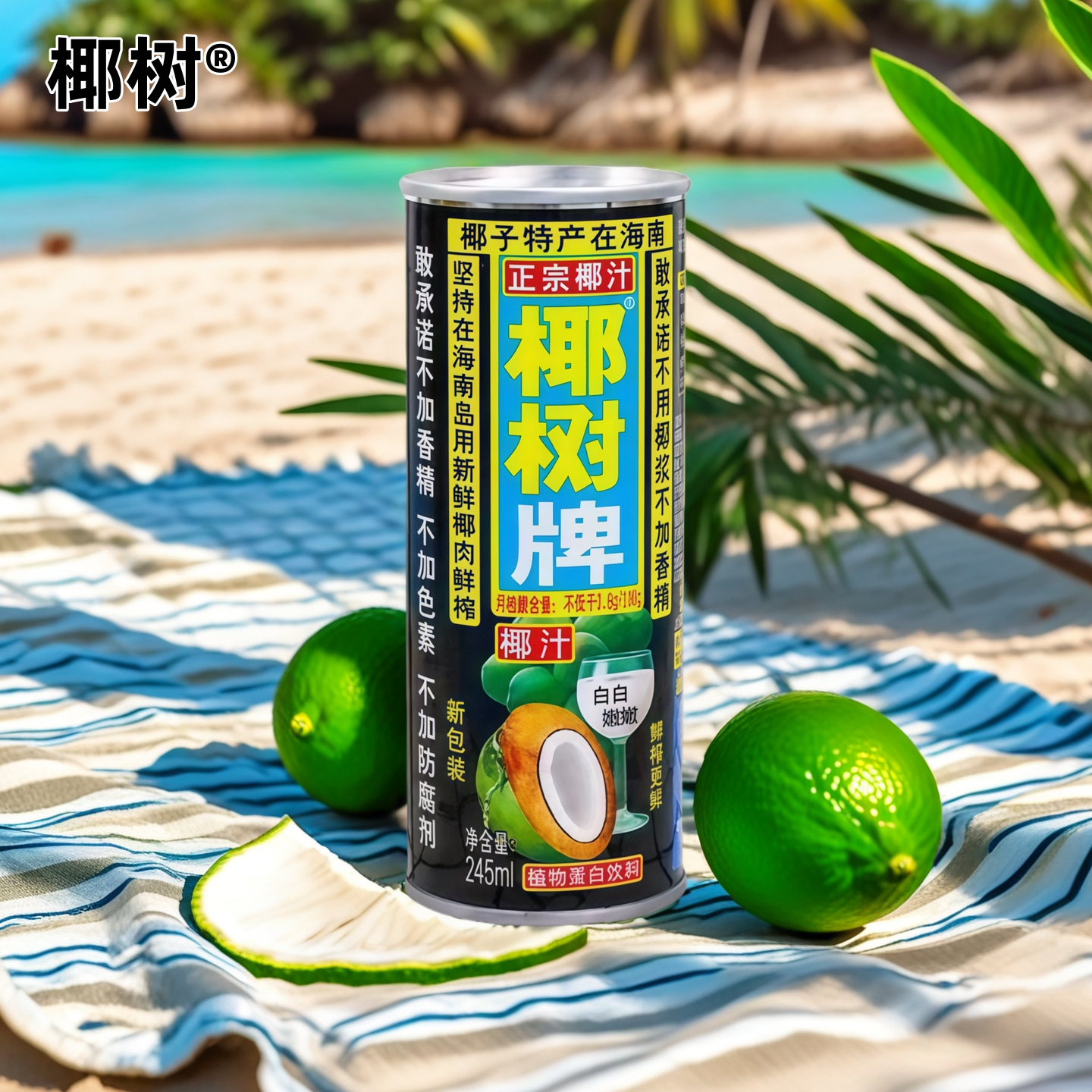 椰树 椰树牌椰汁245ml×24罐装整箱椰子汁椰奶果汁饮料海南特产