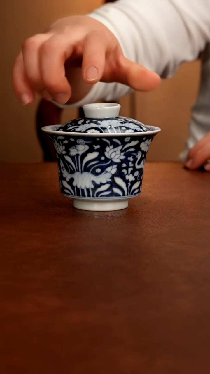 摆件陶景德镇瓷器，青花瓷手绘茶具~