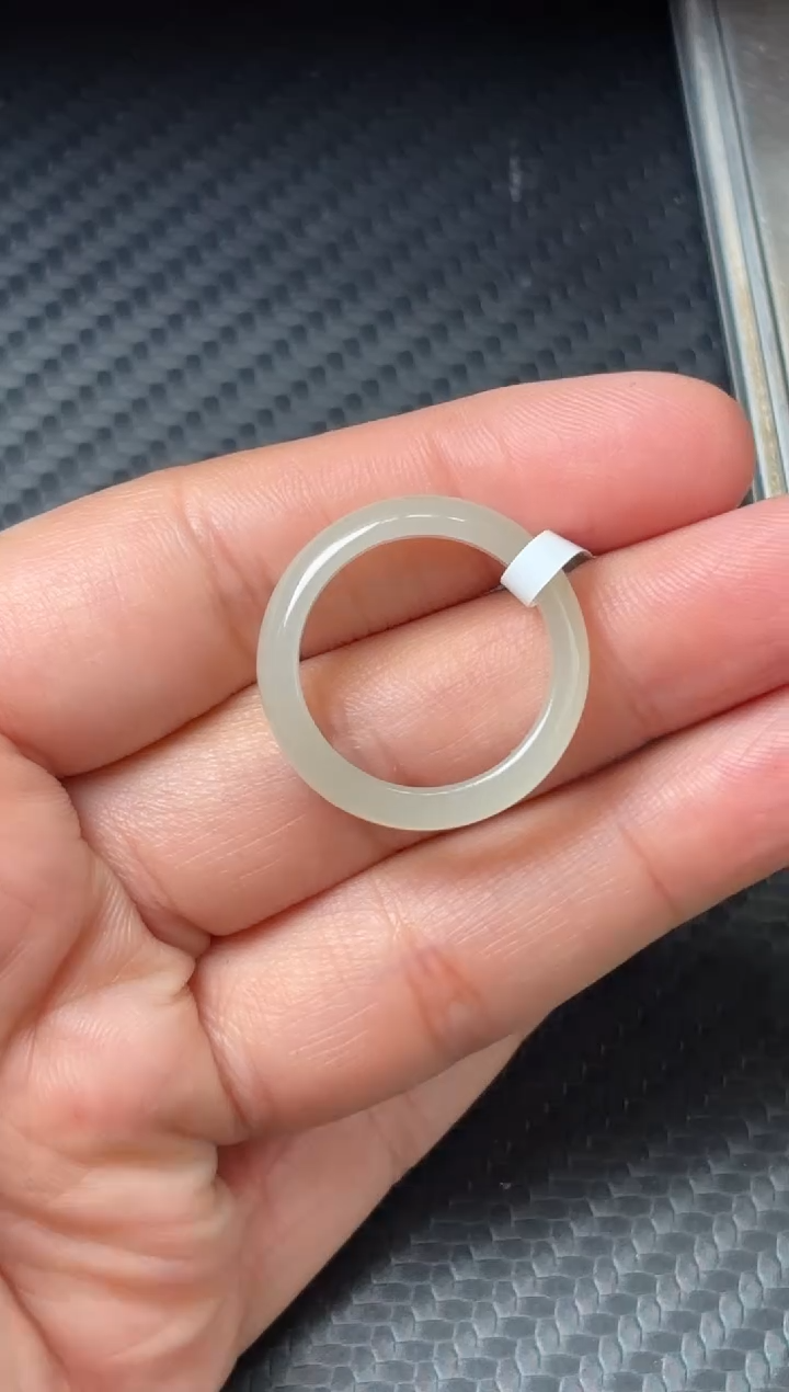 未镶嵌戒圈和田玉且末近矿微色差戒圈19