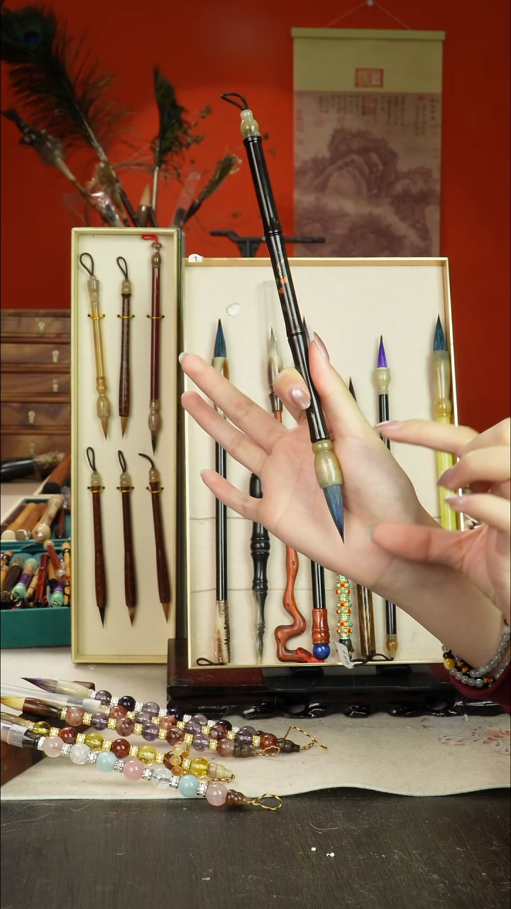 166号闪孤品高货毛笔链接 清水试笔 蘸墨不退