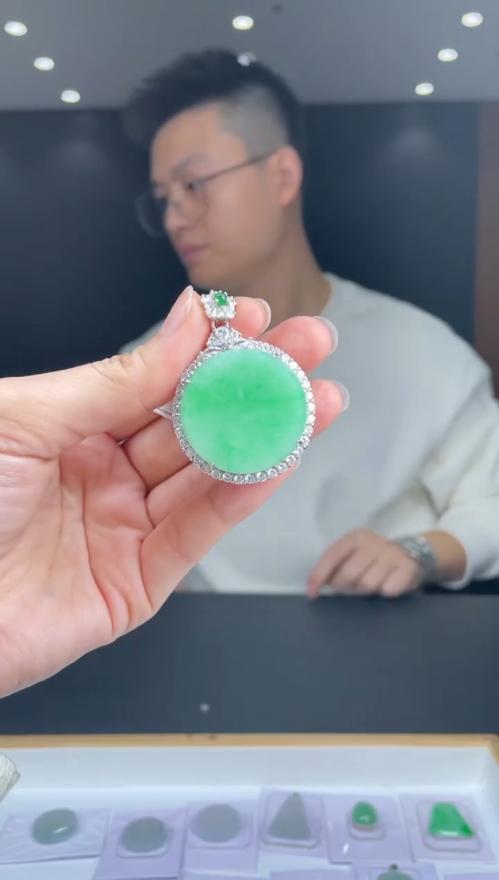 【闪购商品】定制翡翠银S925镶嵌01-19HDJT0127376