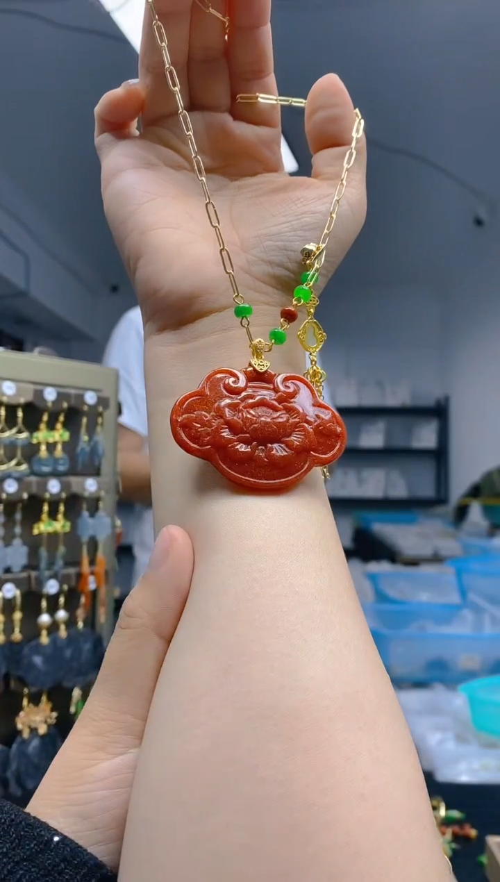 【闪购商品】翡翠耳饰合金206翡翠锁骨链