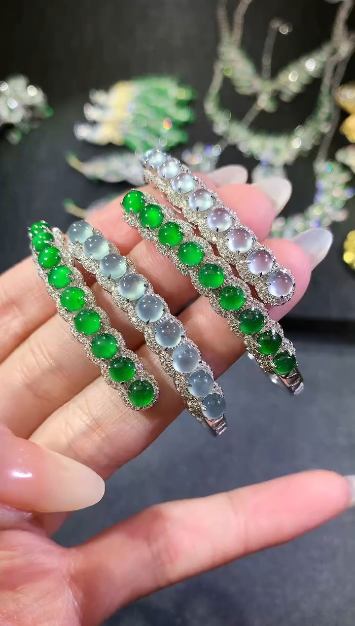 【闪购商品】翡翠手镯银S925镶嵌215手镯（多样性发货一件