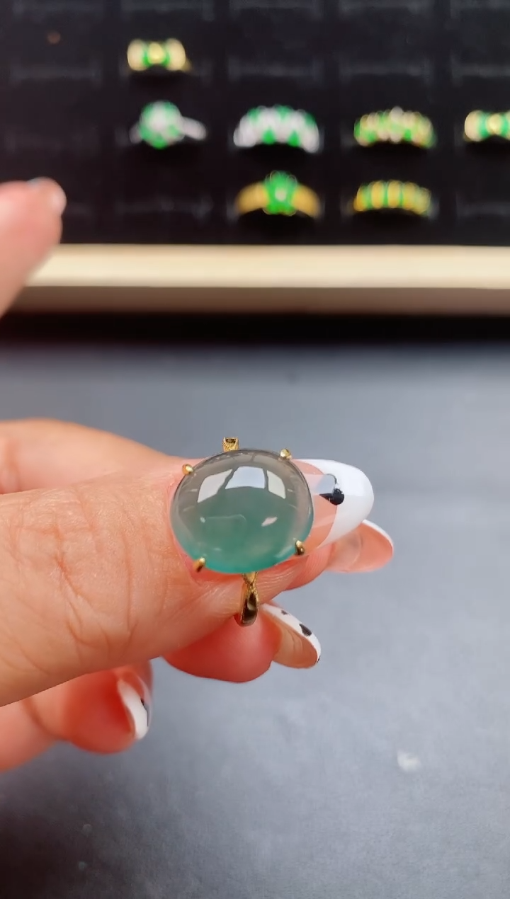 【闪购商品】翡翠戒指银S925镶嵌21312