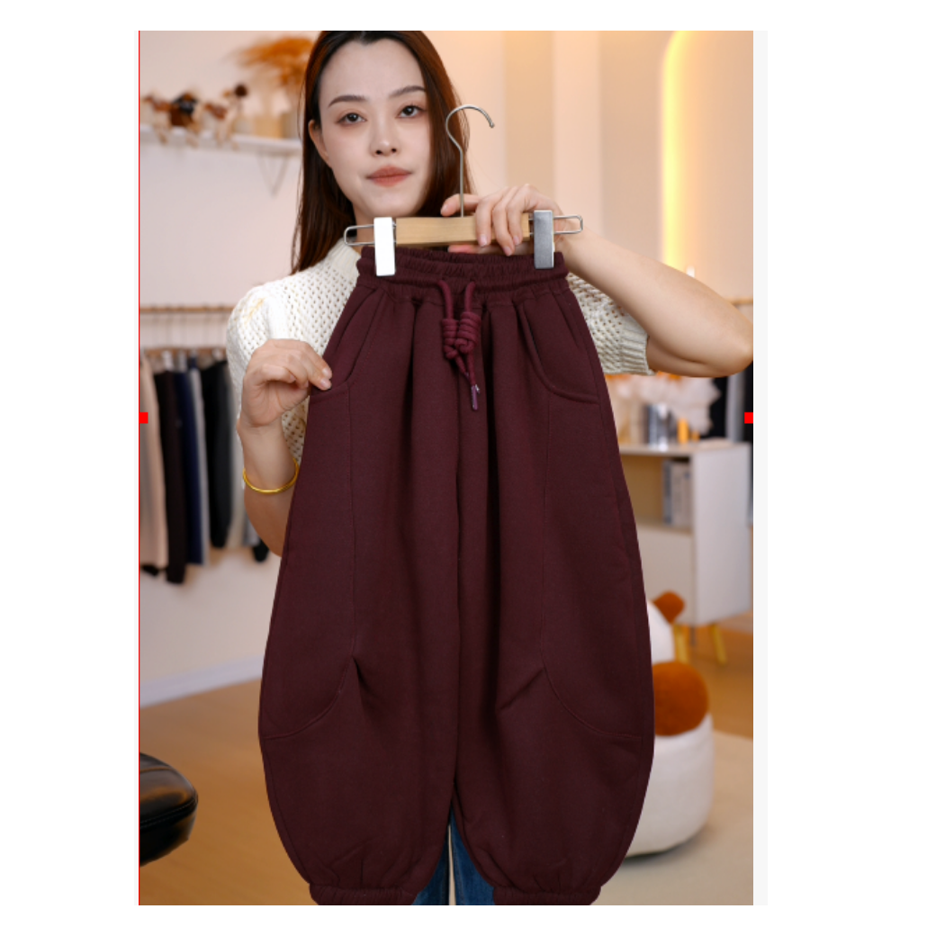 【一体糕糕绒】加绒加厚冬季休闲风原创设计休闲裤子宽松秋冬男女童