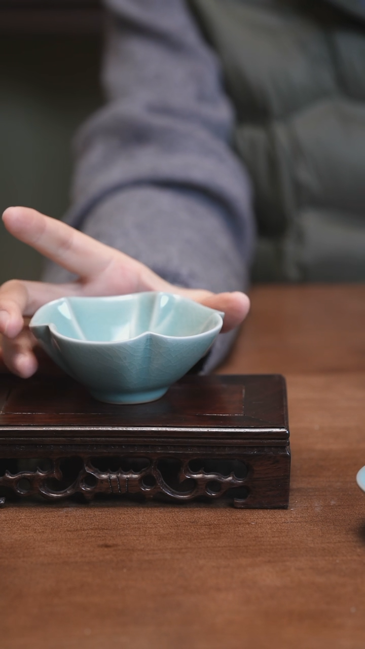 【闪购商品】Y宝丰宋官窑原产地汝瓷海棠盏