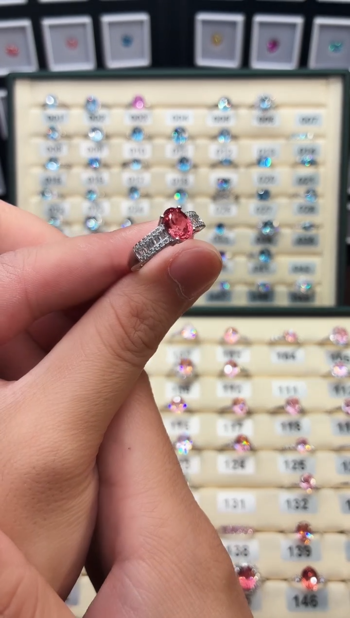 无925银轻奢日出色女神戒