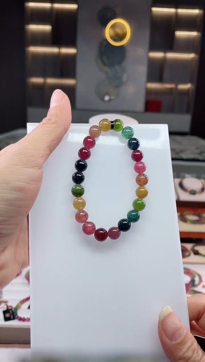 未镶嵌老矿碧玺单圈手串8mm+碧玺（多样性发一条）Q