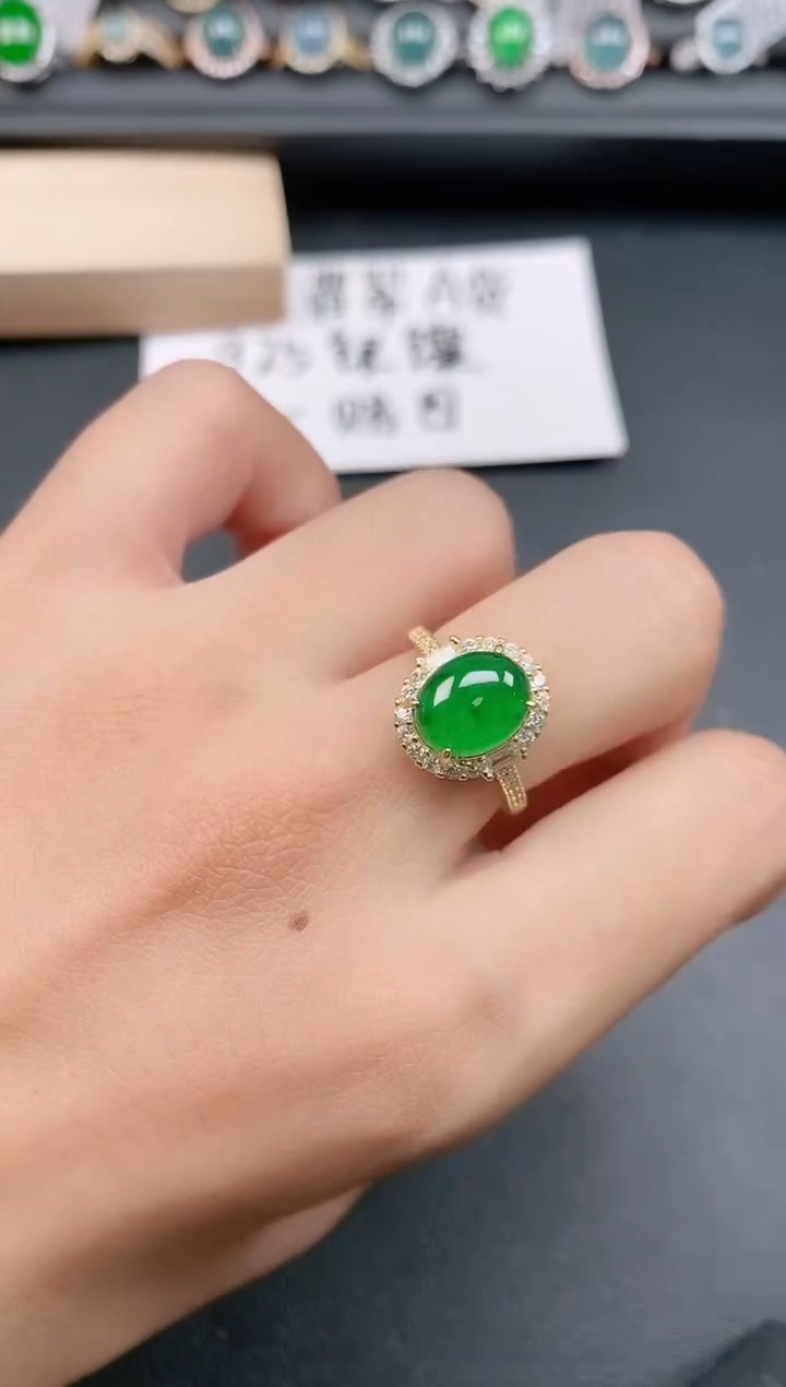 银S925镶嵌戒指翡翠11111
