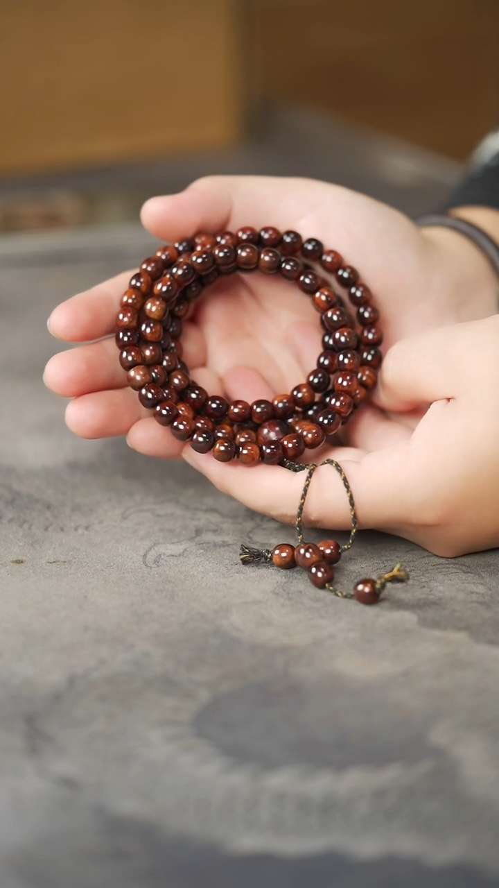 黄花梨/降香黄檀手串/手链644老料紫油梨树头8*8.5老型