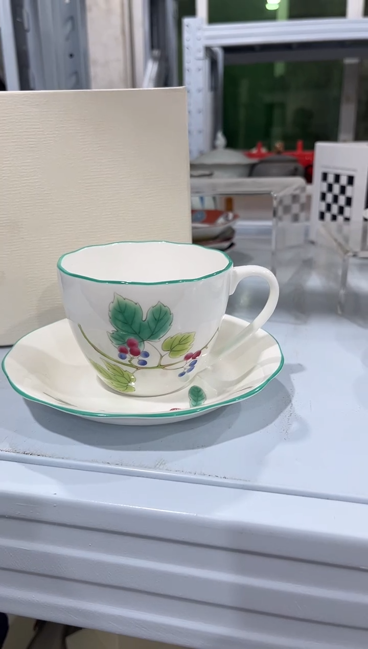 杯子骨瓷（原盒）咖啡杯碟一套+小勺