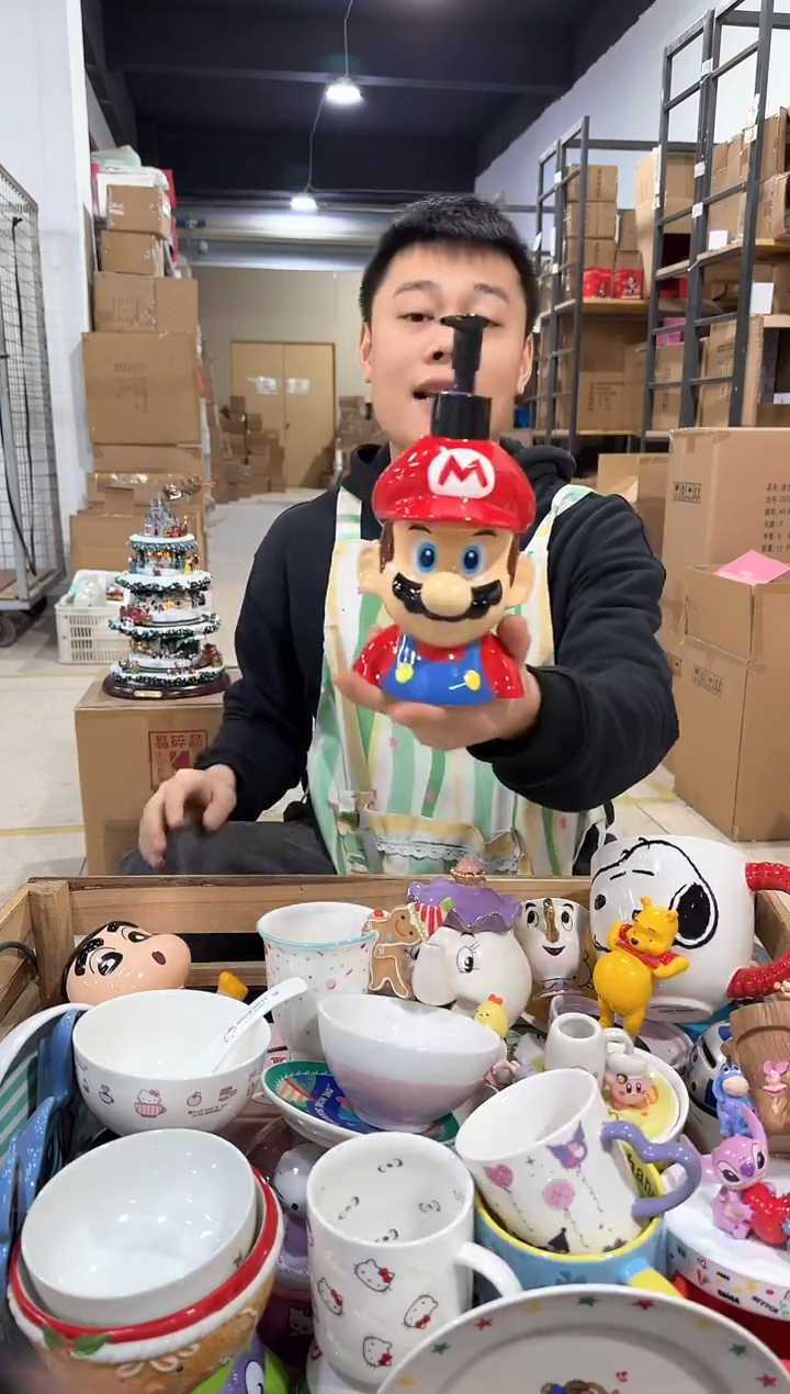 瓷片马里奥按压瓶