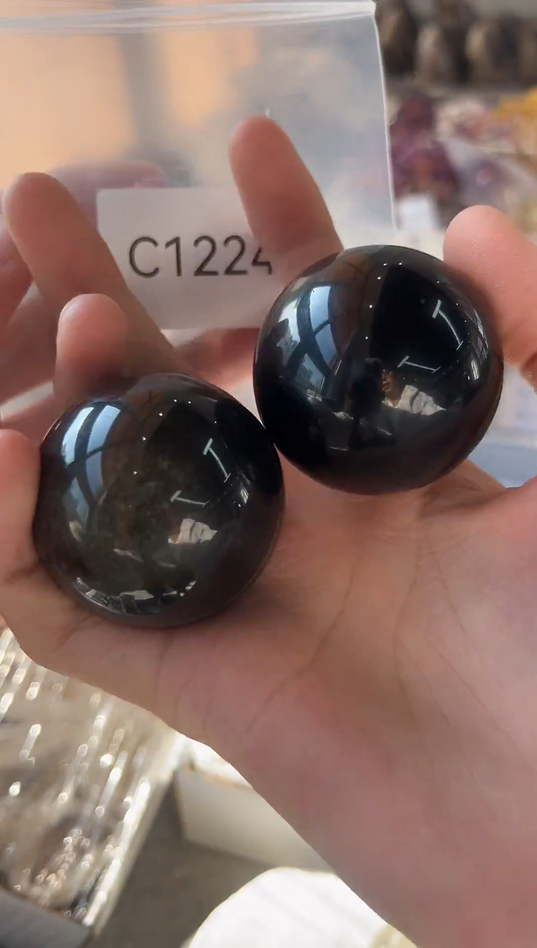 未镶嵌黑曜岩珠宝奇石C1224 拍一发二 约4.3cm