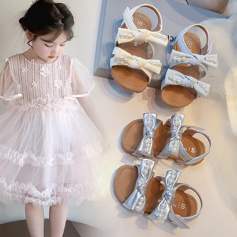女童凉鞋2025夏季新款儿童公主鞋女孩大童洋气沙滩鞋防滑凉拖鞋子