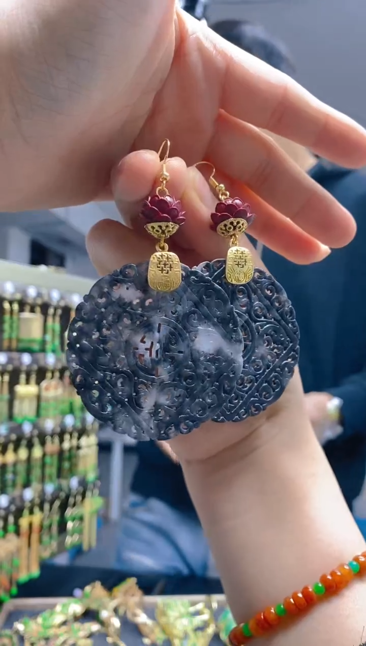 【闪购商品】翡翠耳饰合金0352翡翠耳钩