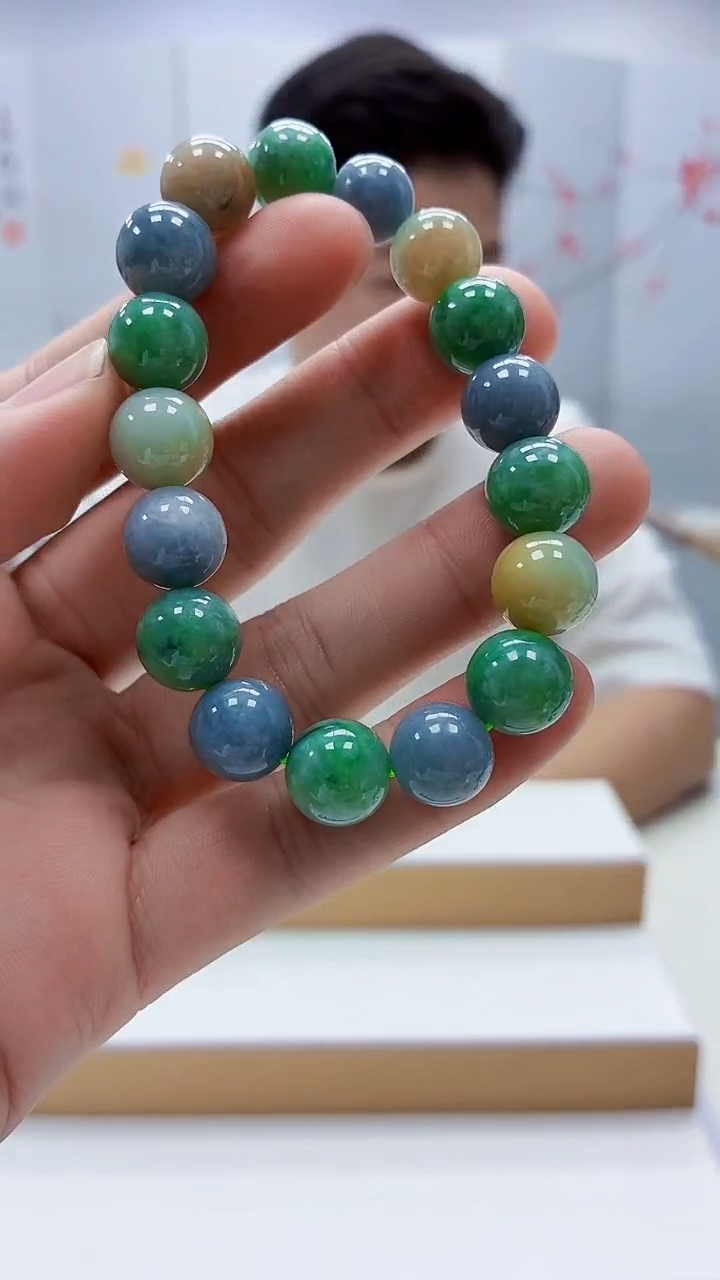 未镶嵌定制翡翠4917bb-毛货手串93